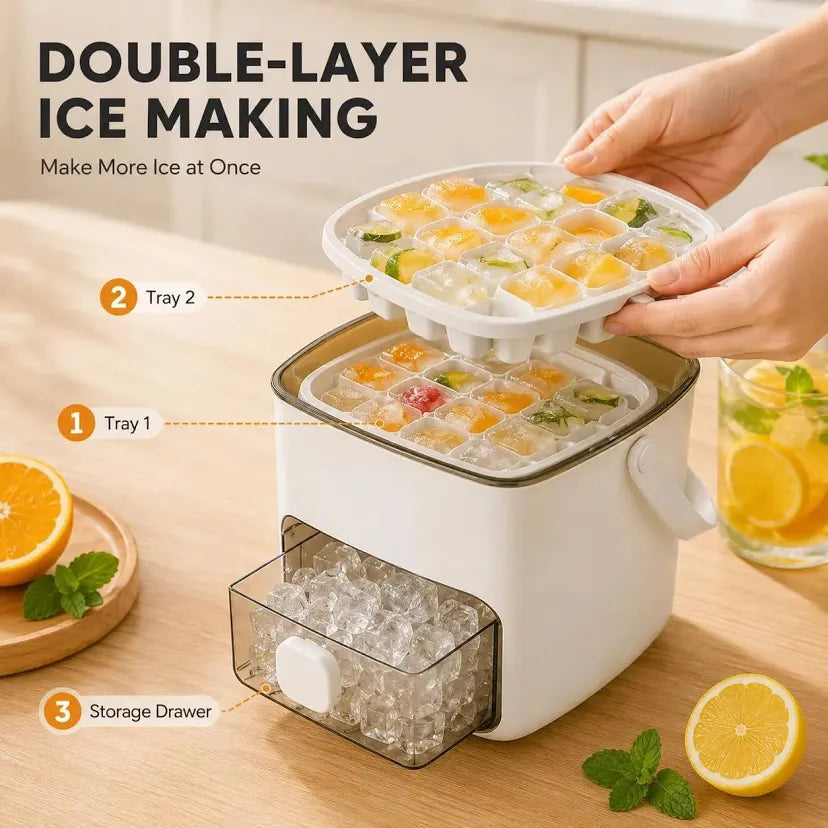 Glacia™ | 2-in-1 Press-to-Release Ice Cube System & Storage
