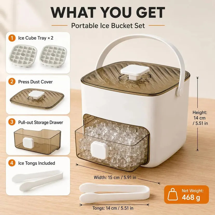 Glacia™ | 2-in-1 Press-to-Release Ice Cube System & Storage