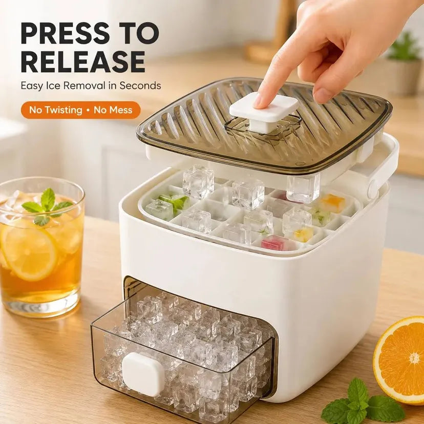 Glacia™ | 2-in-1 Press-to-Release Ice Cube System & Storage